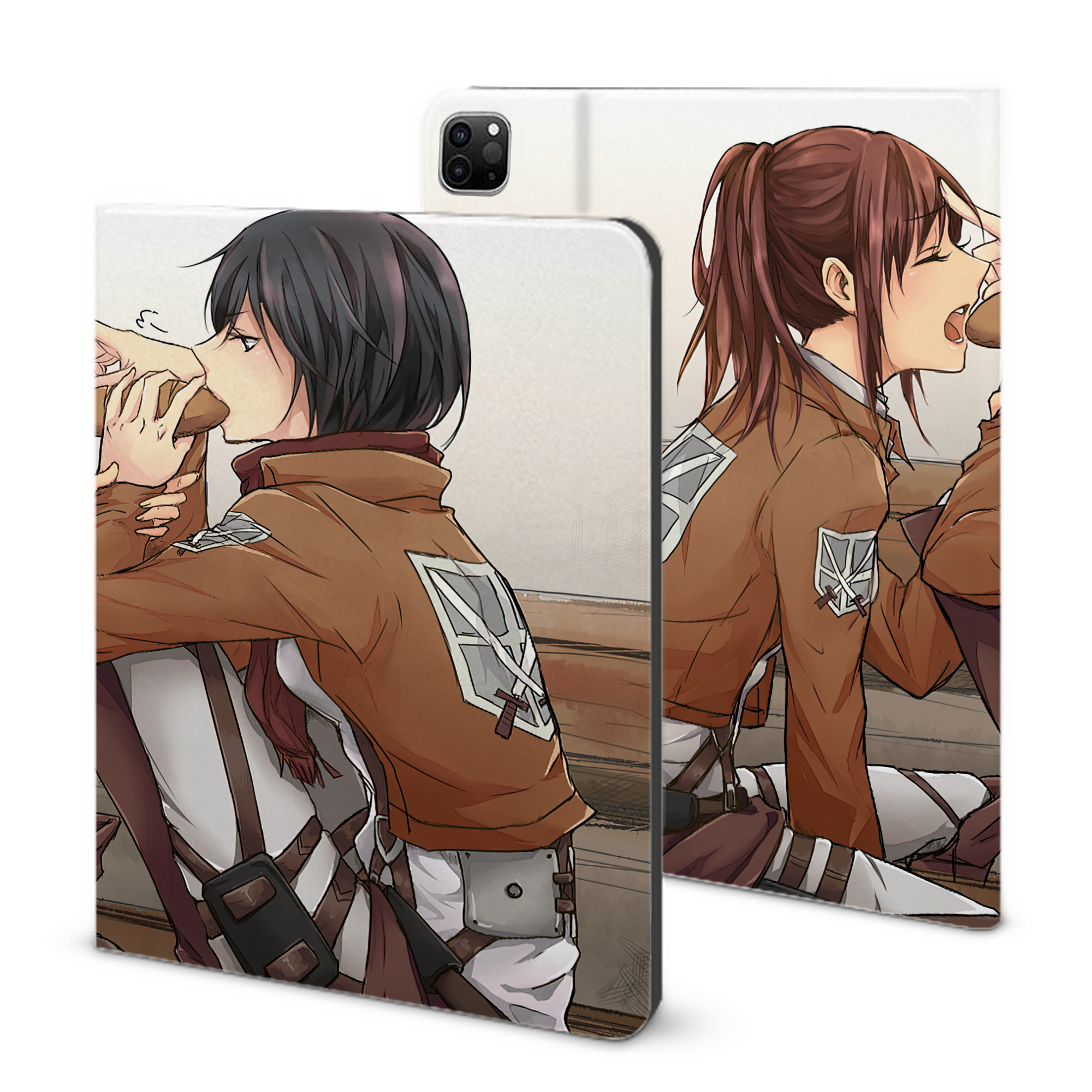 （画像用） 進撃の巨人 Attack on Titan IPad ケース ブック型 PUレザー TPU 耐衝撃 軽量 薄型 ペン収納なし 全面保護 IPad 各モデル対応